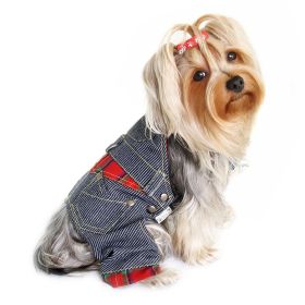Adorable Stripy Denim Overall - L