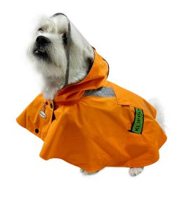 Clear View Poncho Raincoat with Reflective Stripes - L