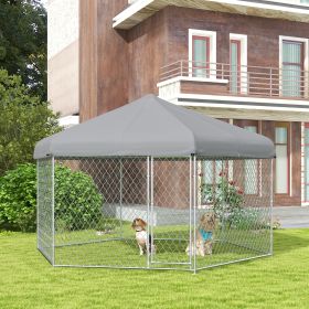 13.4' x 11.5' x 8.8' Dog Kennel Outdoor for Medium and Large-Sized Dogs with Waterproof UV Resistant Roof
