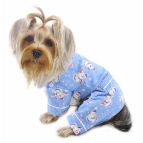 Snowman & Snowflake Flannel Pajamas with 2 Pockets - XL