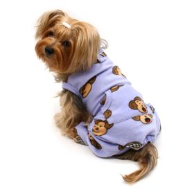 Silly Monkey Front Sleeveless Fleec Pajamas - Lavender - XL