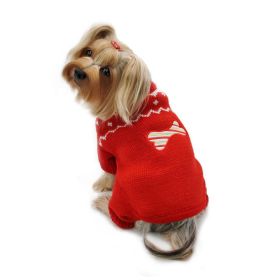 Candy Cane Bone Holiday Sweater Bodysuit - S