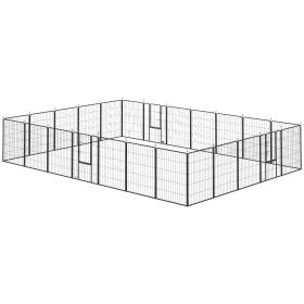 Dog Playpen for Indoor Outdoor, 24 Panels 39" H Puppy Playpen with Lockable Door, DIY Shape Pet Exercise Fence, Gray