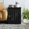 Dog Crate Furniture Black 21.7"x29.5"x25.6" Engineered Wood