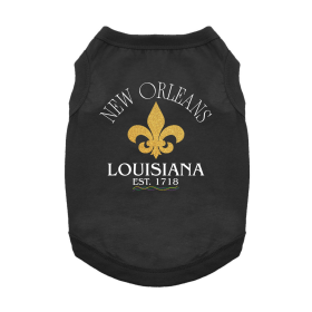 New Orleans LA Dog Shirt (Color: Jet Black, size: 2X-Large)