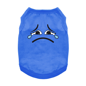 Sad Face Dog Shirt (Color: Nautical Blue, size: 3X-Large)