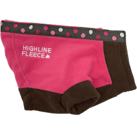 Highline Fleece Dog Coat (Color: Pink and Brown with Polka Dots, size: Size 12LC)